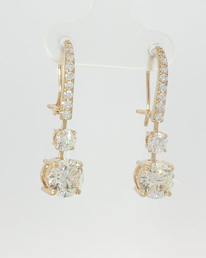 18K Yellow Gold 3.31 ctw Ezimo Earrings