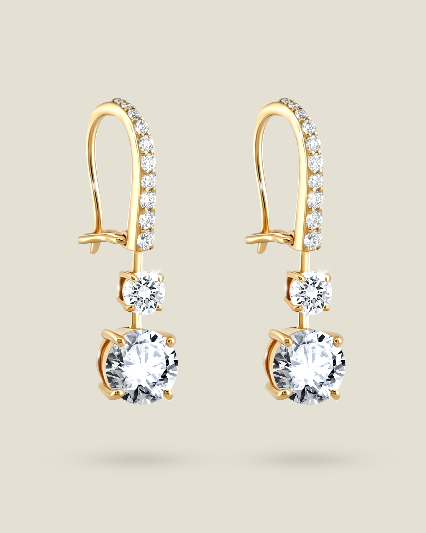 18K Yellow Gold 3.31 ctw Ezimo Earrings