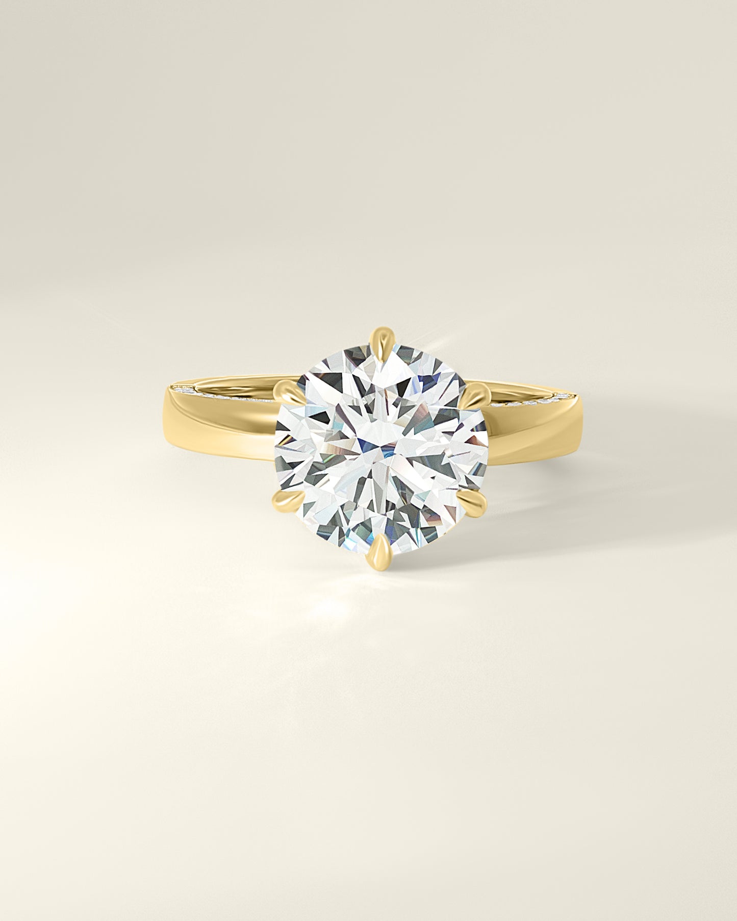 18K Yellow Gold 3.36 ctw Round Osino Hidden Halo & Half Inset Eternity Ring