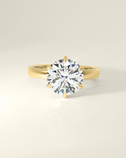 18K Yellow Gold 3.36 ctw Round Osino Hidden Halo & Half Inset Eternity Ring