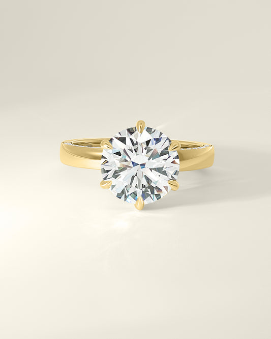 18K Yellow Gold 3.36 ctw Round Osino Hidden Halo & Half Inset Eternity Ring
