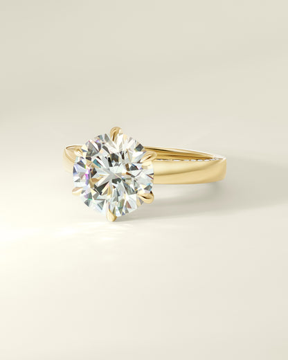 18K Yellow Gold 3.36 ctw Round Osino Hidden Halo & Half Inset Eternity Ring