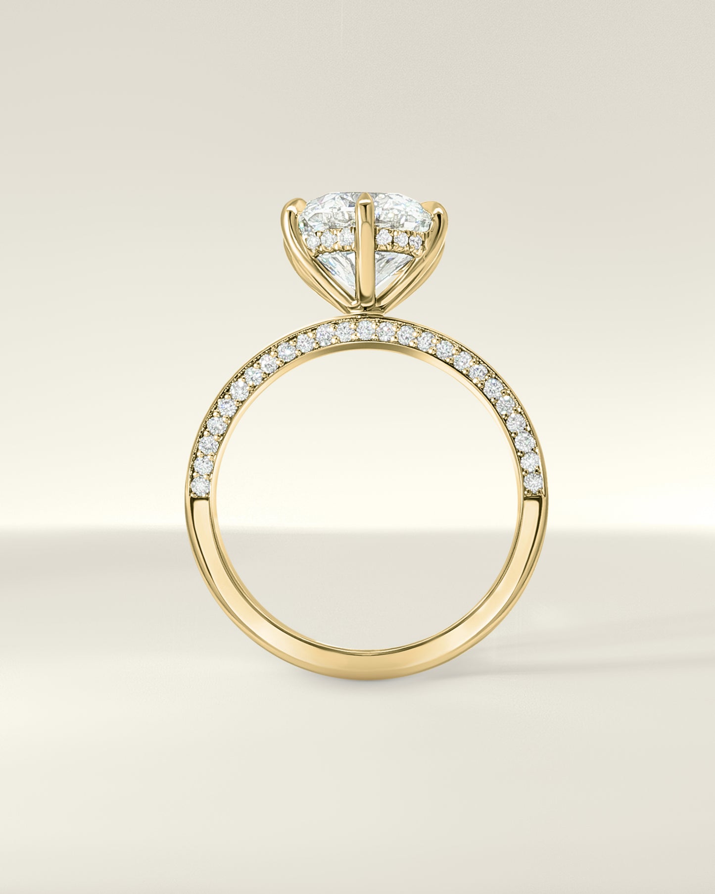 18K Yellow Gold 3.36 ctw Round Osino Hidden Halo & Half Inset Eternity Ring