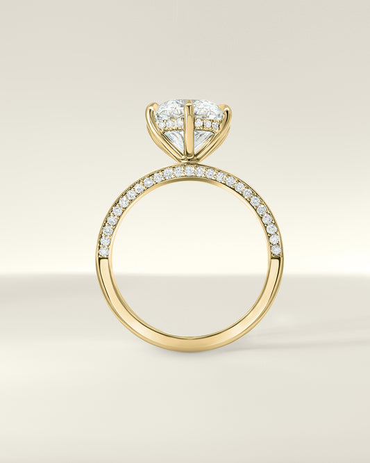 18K Yellow Gold 3.36 ctw Round Osino Hidden Halo & Half Inset Eternity Ring