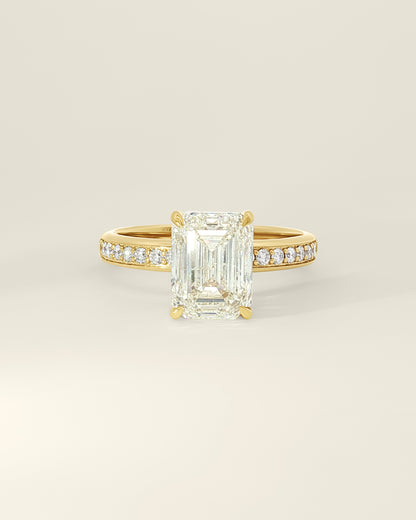 18K Yellow Gold 3.37 ctw Emerald Osino Hidden Halo Solitaire Ring