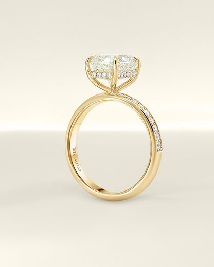 18K Yellow Gold 3.37 ctw Emerald Osino Hidden Halo Solitaire Ring