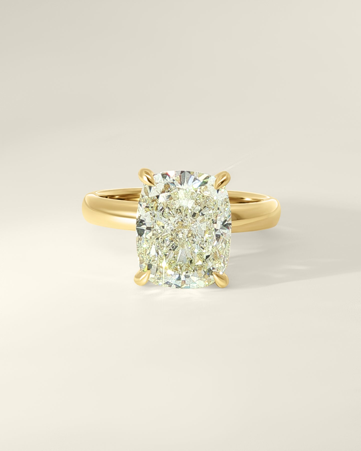18K Yellow Gold 5.13 ctw Cushion Osino Signature Solitaire Ring