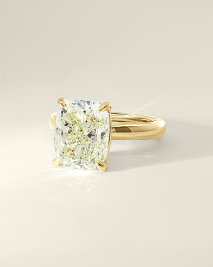 18K Yellow Gold 5.13 ctw Cushion Osino Signature Solitaire Ring