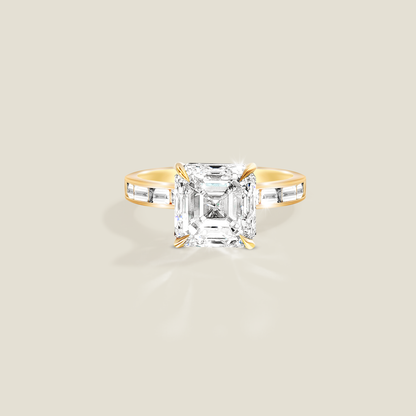 18K Yellow Gold 5.53 ctw Asscher Osino Signature Solitaire Ring
