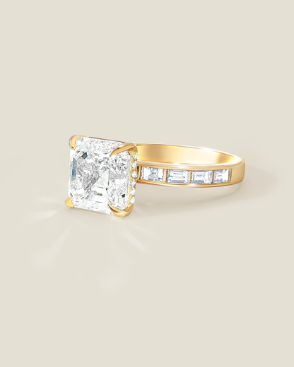 18K Yellow Gold 5.53 ctw Asscher Osino Signature Solitaire Ring