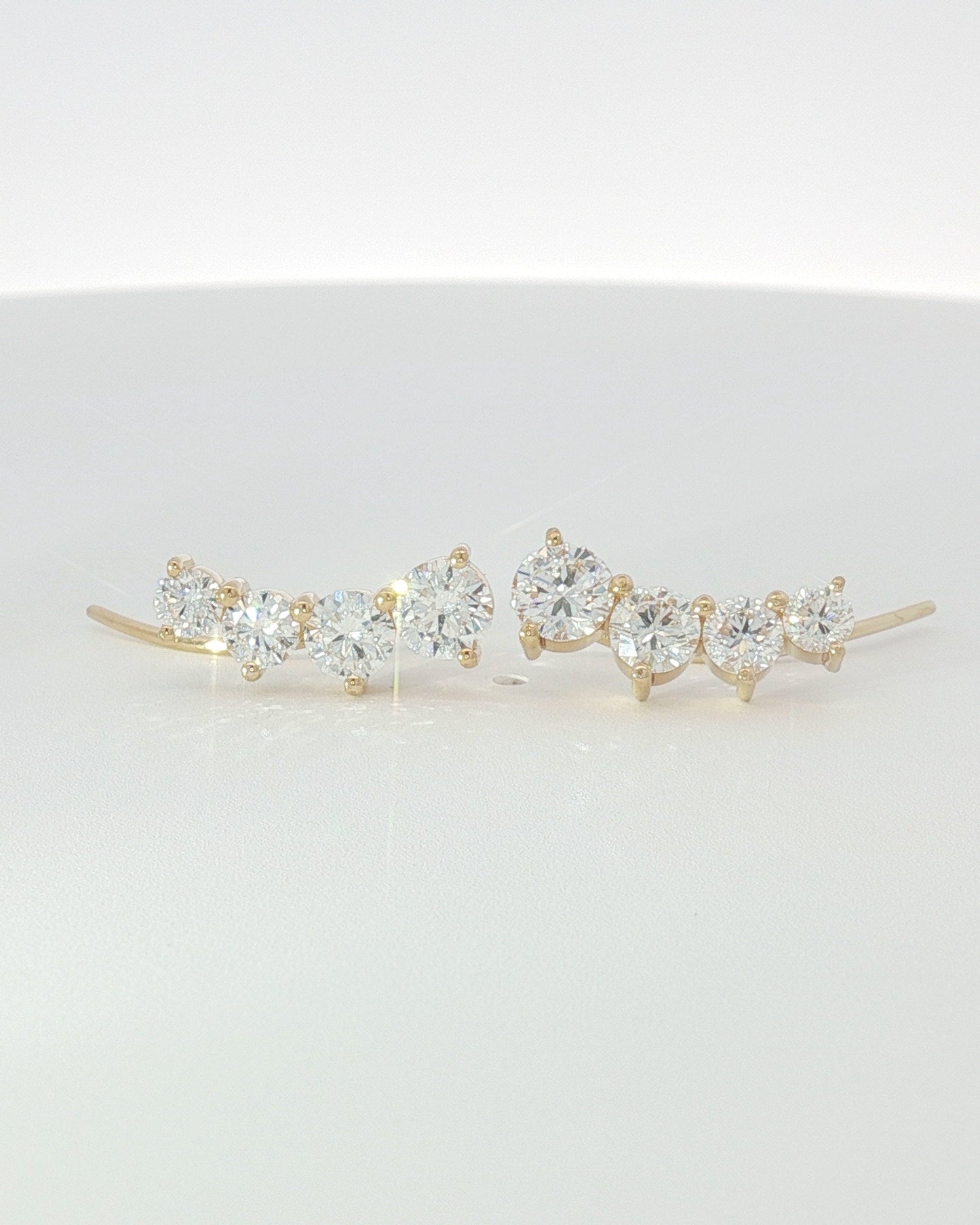 18K Yellow Gold Diamond Ear Climbers