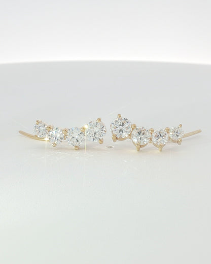 18K Yellow Gold Diamond Ear Climbers