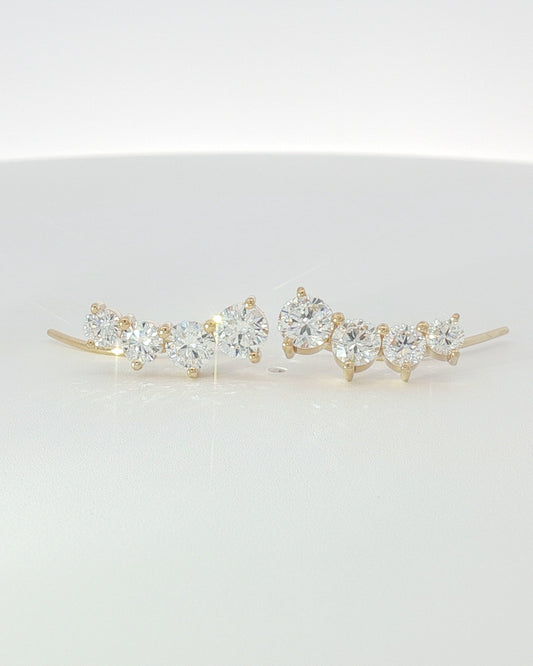 18K Yellow Gold Diamond Ear Climbers