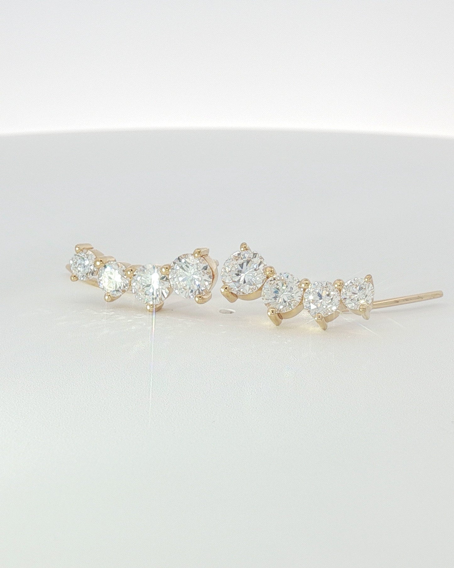 18K Yellow Gold Diamond Ear Climbers