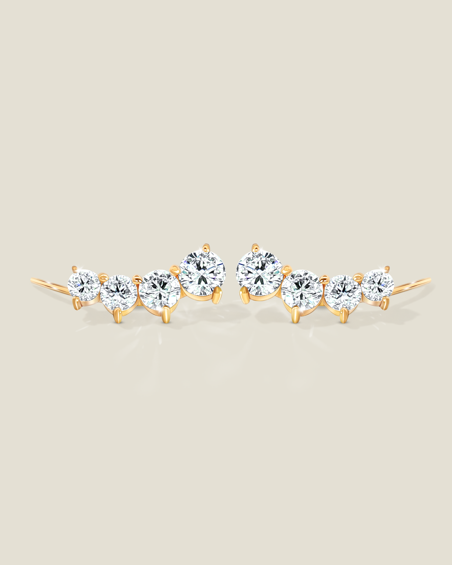 18K Yellow Gold Diamond Ear Climbers