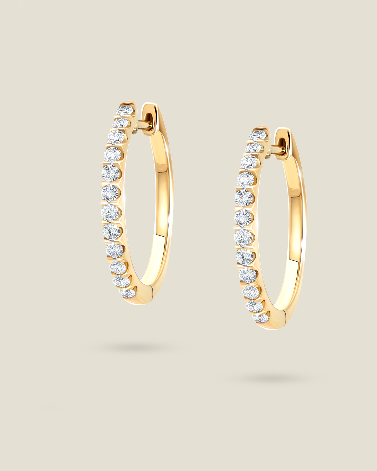 18K Yellow Gold Huggie Earrings