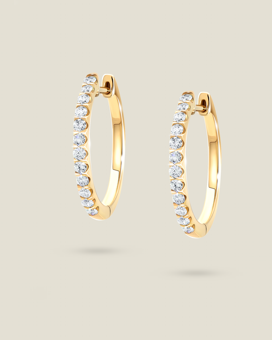 18K Yellow Gold Huggie Earrings