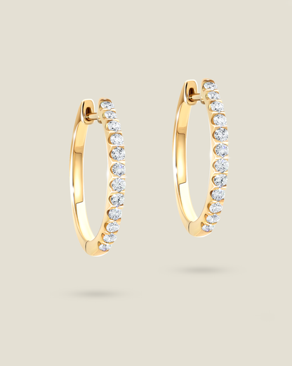 18K Yellow Gold Huggie Earrings
