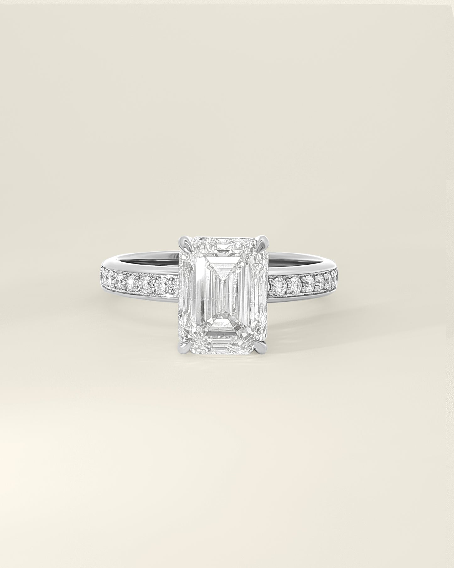 Platinum 3.05 ctw Emerald Osino Signature Solitaire Ring