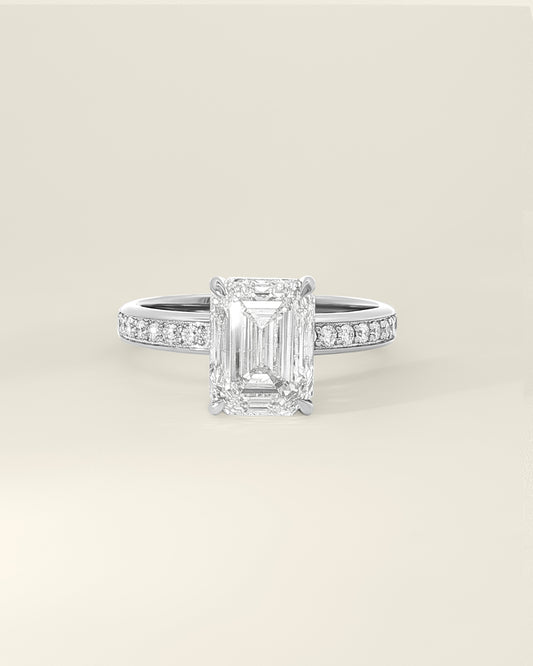 Platinum 3.05 ctw Emerald Osino Signature Solitaire Ring