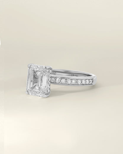 Platinum 3.05 ctw Emerald Osino Signature Solitaire Ring