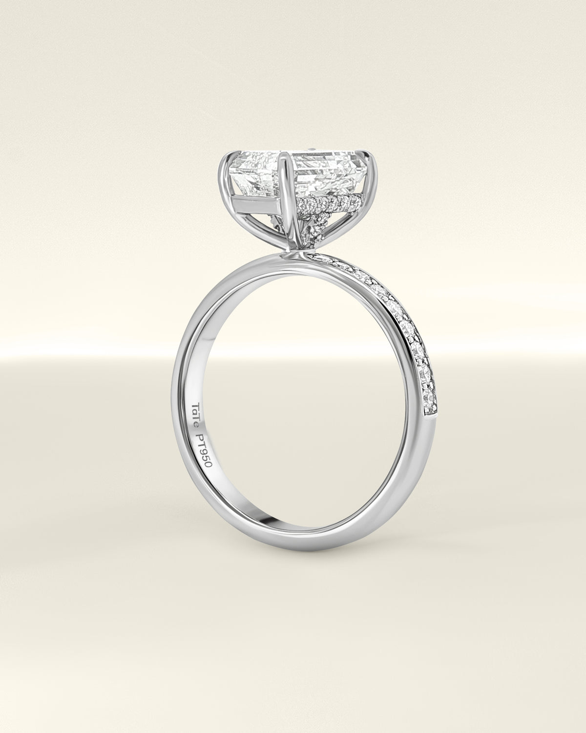 Platinum 3.05 ctw Emerald Osino Signature Solitaire Ring