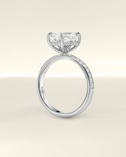 Platinum 3.05 ctw Emerald Osino Signature Solitaire Ring