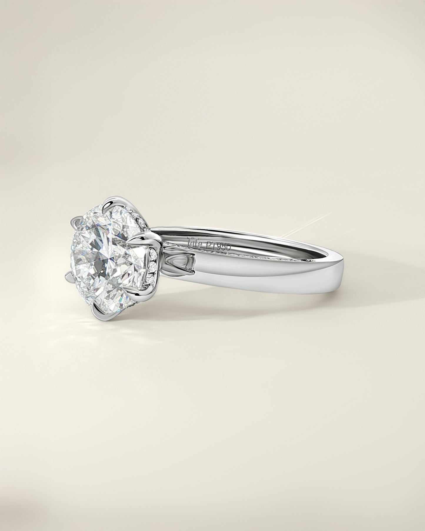 Platinum 3.56 ctw Round Osino Hidden Halo & Half Inset Eternity Ring