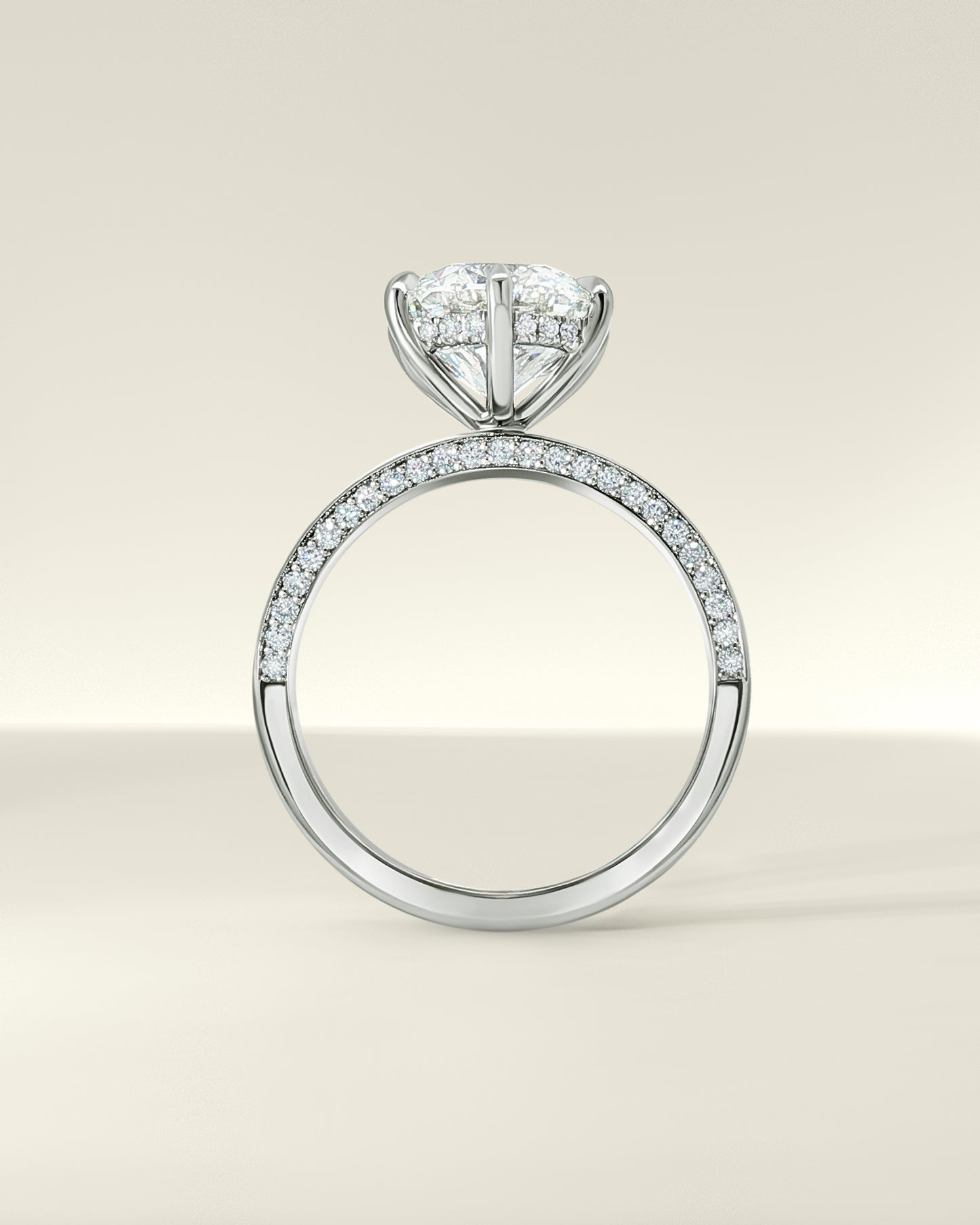 Platinum 3.56 ctw Round Osino Hidden Halo & Half Inset Eternity Ring