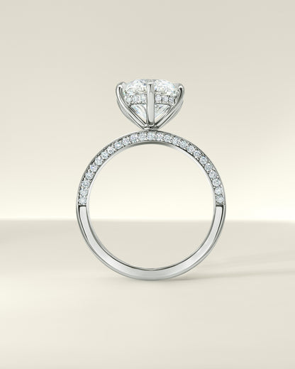 Platinum 3.56 ctw Round Osino Hidden Halo & Half Inset Eternity Ring