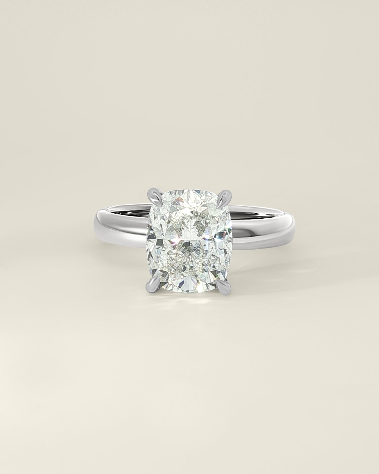 Platinum 3.71 ctw Cushion Osino Signature Solitaire Ring