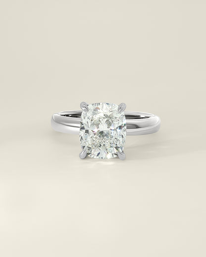 Platinum 3.71 ctw Cushion Osino Signature Solitaire Ring