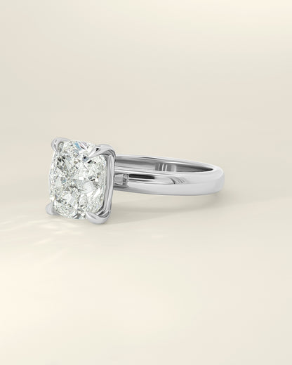 Platinum 3.71 ctw Cushion Osino Signature Solitaire Ring
