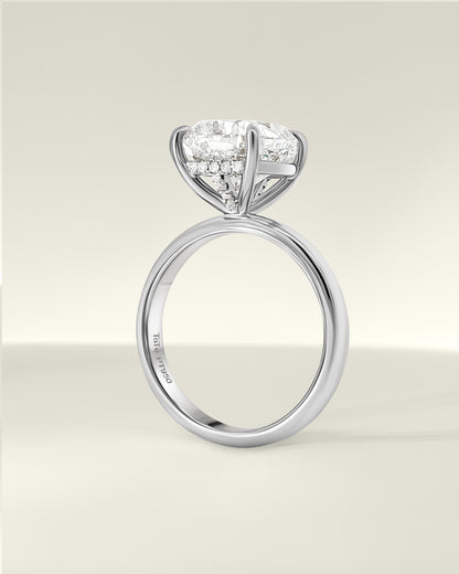 Platinum 3.71 ctw Cushion Osino Signature Solitaire Ring