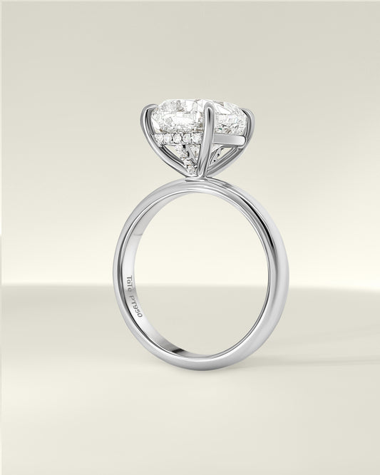 Platinum 3.71 ctw Cushion Osino Signature Solitaire Ring