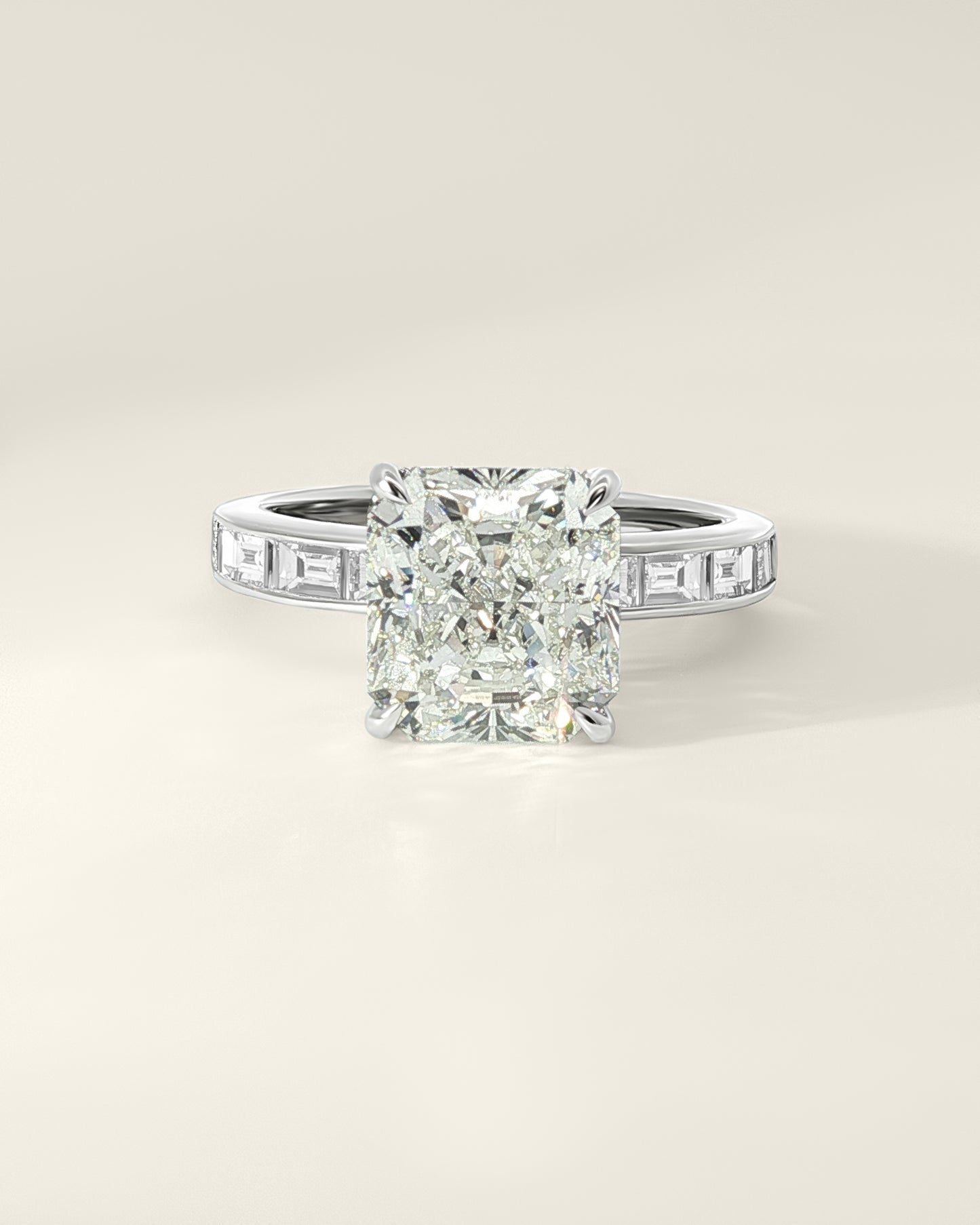 Platinum 4.52 ctw Radiant Osino Signature Solitaire Ring