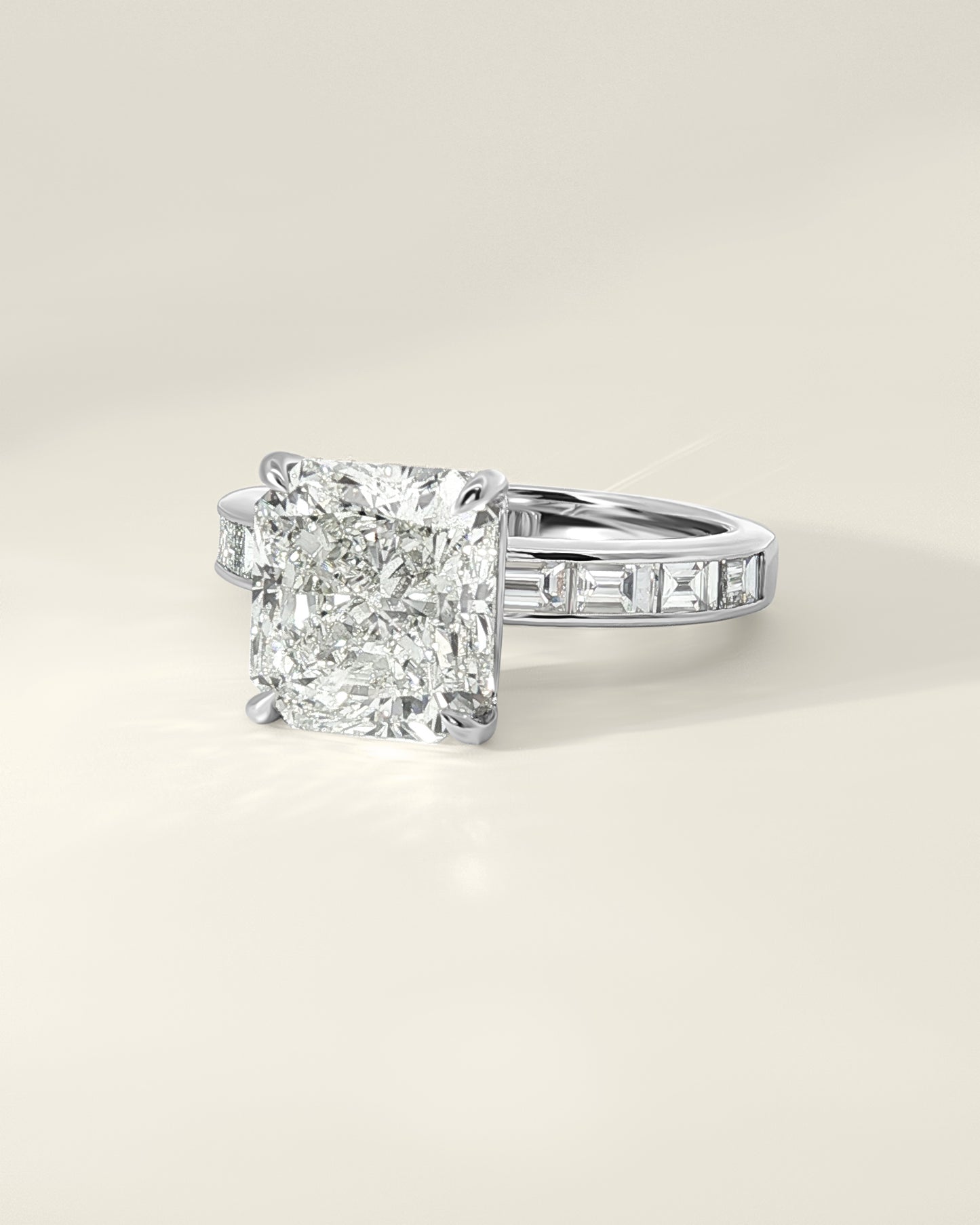 Platinum 4.52 ctw Radiant Osino Signature Solitaire Ring