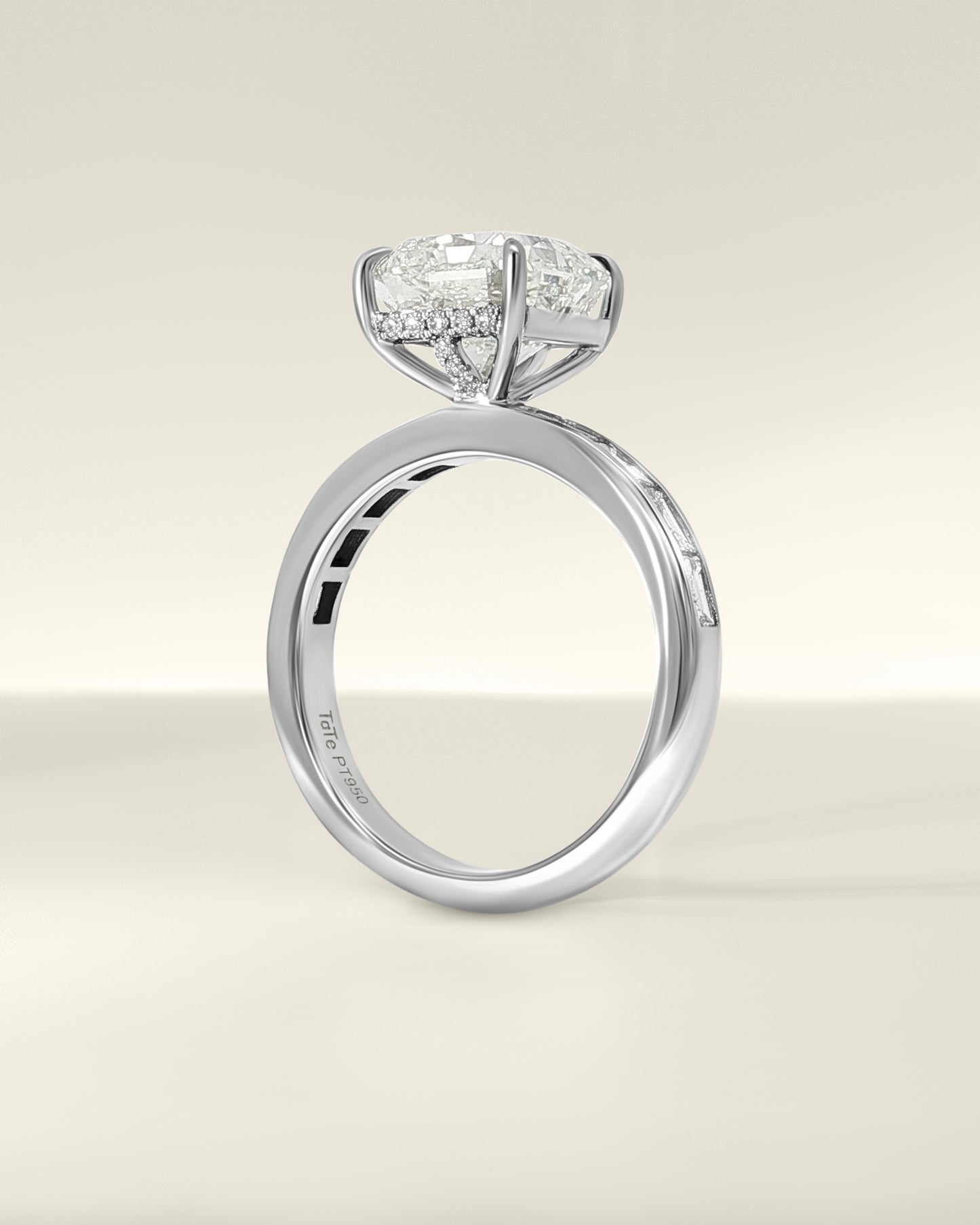 Platinum 4.52 ctw Radiant Osino Signature Solitaire Ring