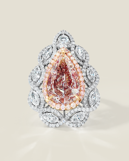 Platinum 7.52 ctw Light Pink Pear Shaped Diamond Convertible Ring/Pendant