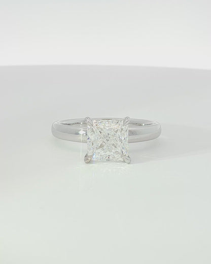 18K White Gold 2.11 ctw H/SI2 Sq. Radiant Osheeli Solitaire Ring