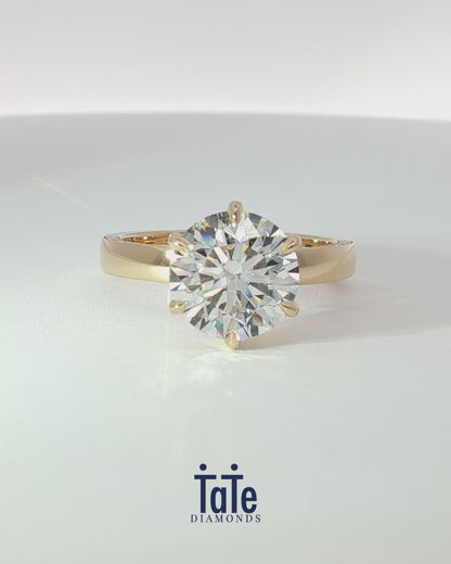 18K Yellow Gold 3.36 ctw Round Osino Hidden Halo & Half Inset Eternity Ring