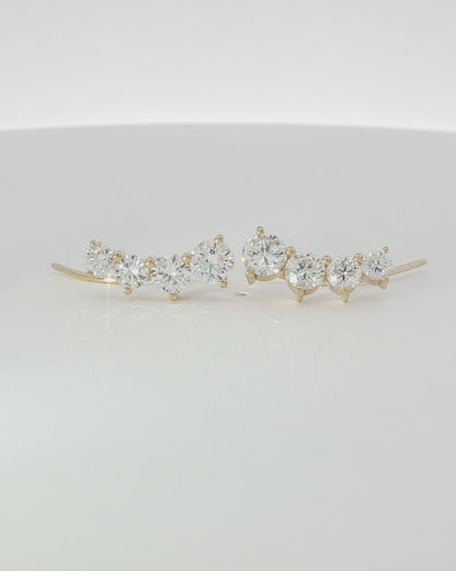 18K Yellow Gold Diamond Ear Climbers