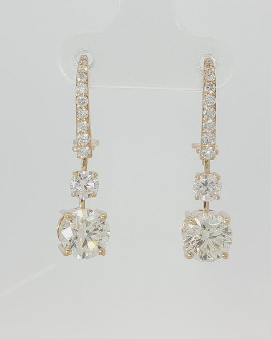 18K Yellow Gold 3.31 ctw Ezimo Earrings