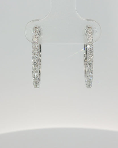 18K White Gold Huggie Earrings