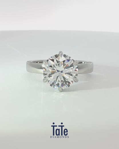 Platinum 3.56 ctw Round Osino Hidden Halo & Half Inset Eternity Ring