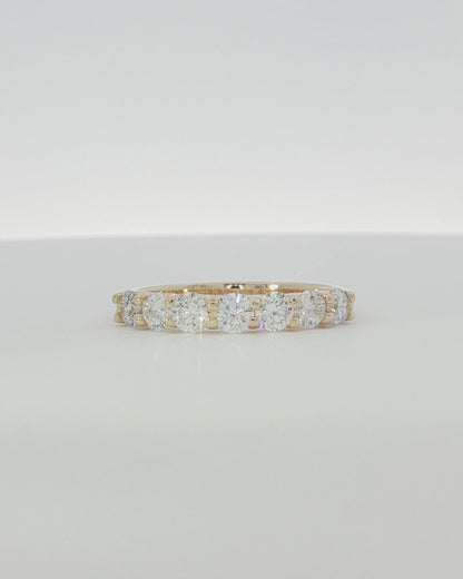 18K Yellow Gold 1.00 ctw Seven Stone U-Prong Diamond Band
