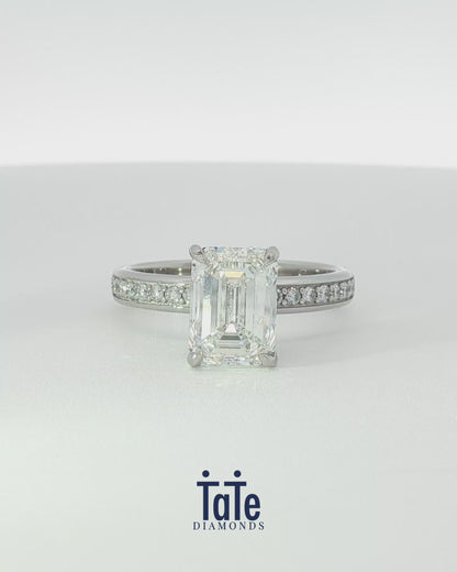 Platinum 3.05 ctw Emerald Osino Signature Solitaire Ring
