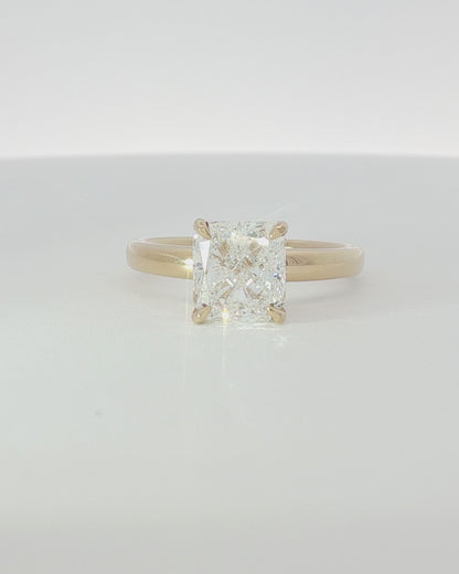 18K Yellow Gold 2.30 ctw H/SI2 Sq. Radiant Osheeli Solitaire Ring