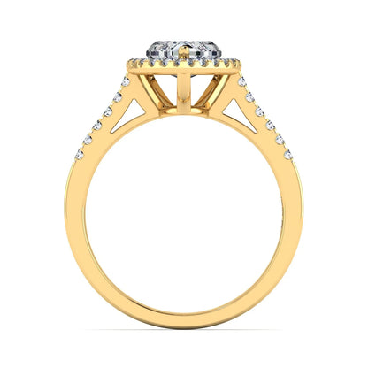 Celestial Halo Engagement Ring (For Round | Cushion | Pear | Assher | Radiant Shape)